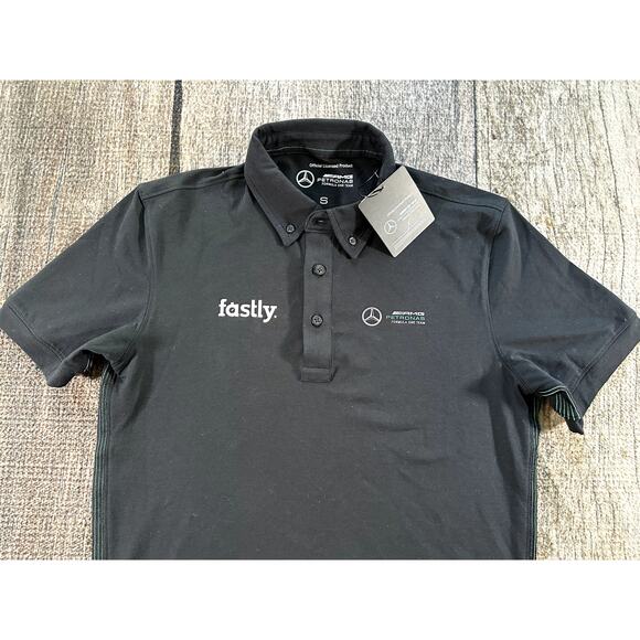 NWT Petronas Mercedes AMG Formula One F1 Racing Men's Polo Shirt Fastly - Picture 2 of 12
